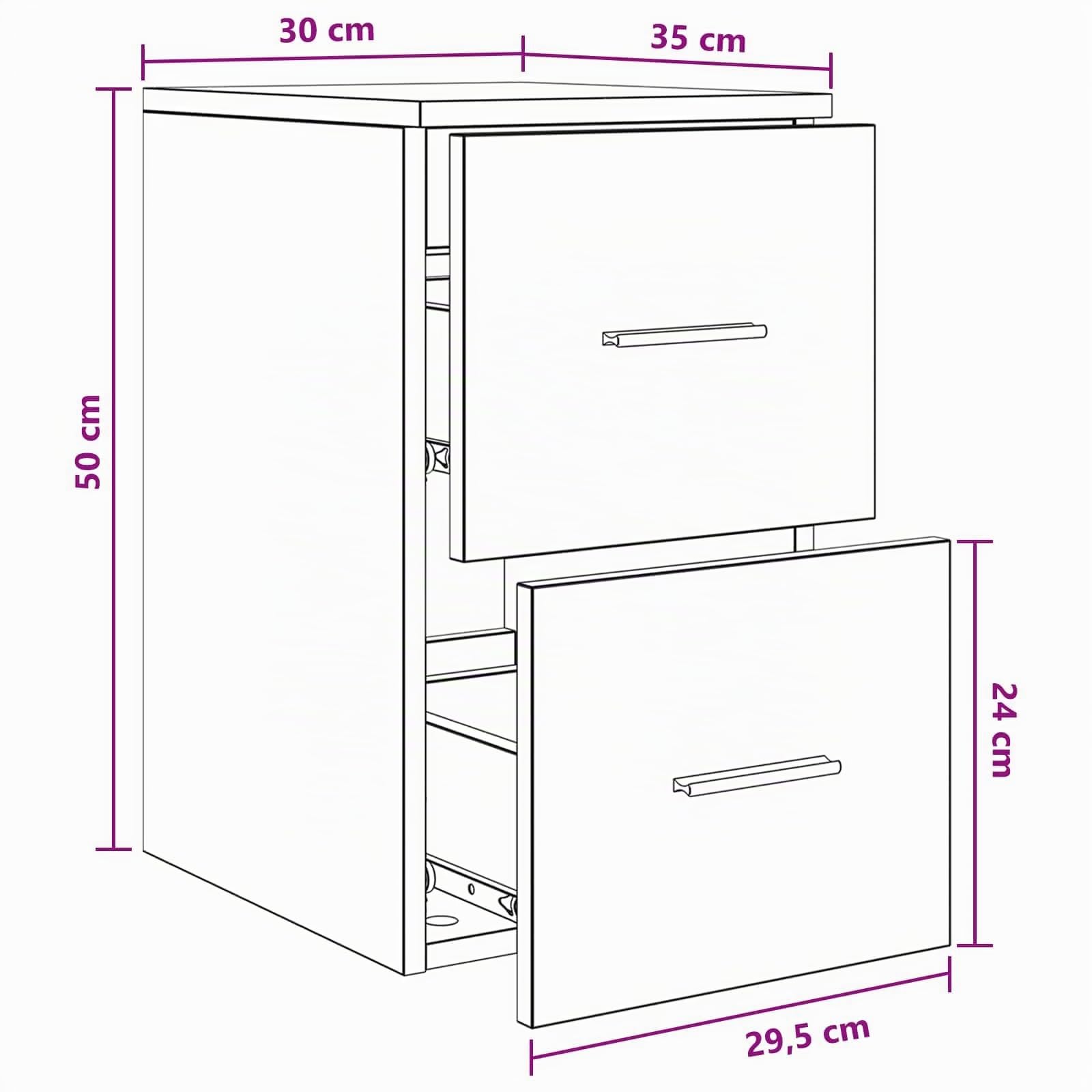 vidaXL Badezimmerschrank Inzwischen Weiß 30 x 35 x 50 cm Holzwerkstoff