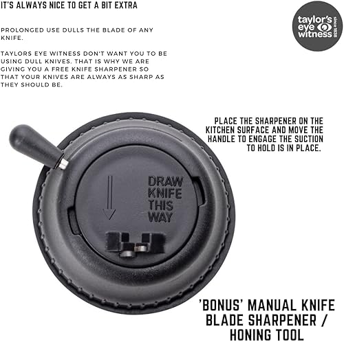 Miniatura 5 de Taylors Eye Witness Juego de 5 cuchillos de cocina de regalo  Brooklyn Chrome Coloured Bolsters, navaja a juego con cuchillas negras azabache