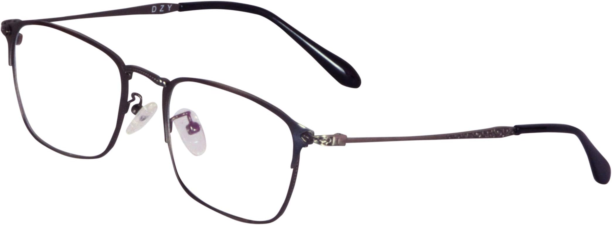 Unisex Rectangular Clear, metallic Light Weight Spectacle Eye Frame (Medium, 51, Transparent Lens)