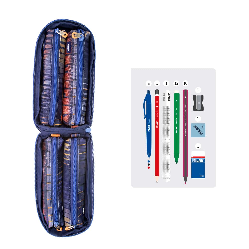 Estuche Escolar Milan MILANu00ae Kit Estuches Con Contenido