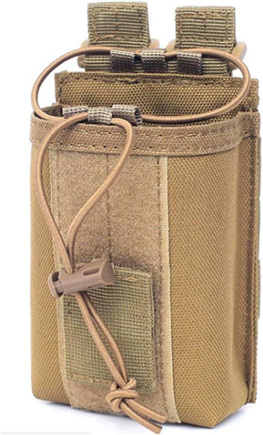 YEHTEH Walkie Talkie Bag MOLLE Tactical Pouch Two Way Radio Case, Nylon Radio Holder (Tan) : Electronics