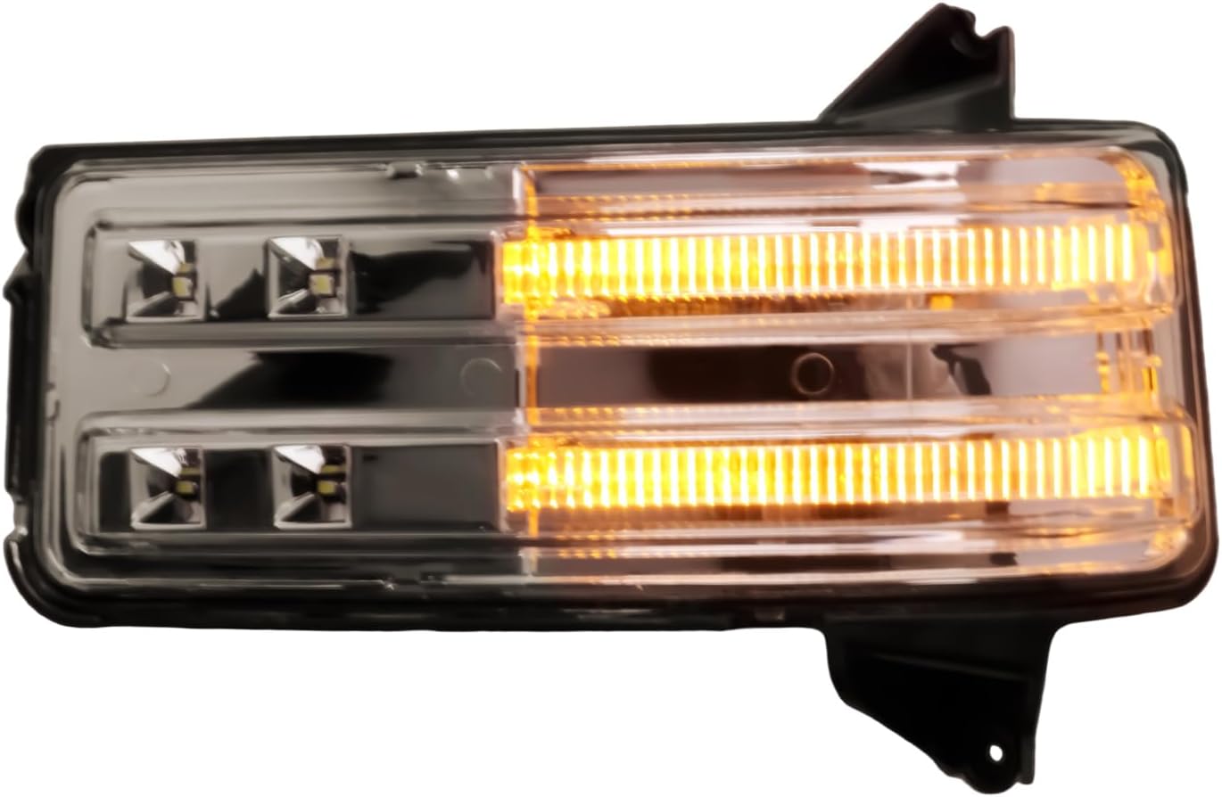 Replacement Driver Left Side Door Towing Mirror Turn Signal Light Lamp Indicator with DRL for Chevrolet Silverado GMC Sierra 1500 2500HD 3500HD from 2019 to 2024