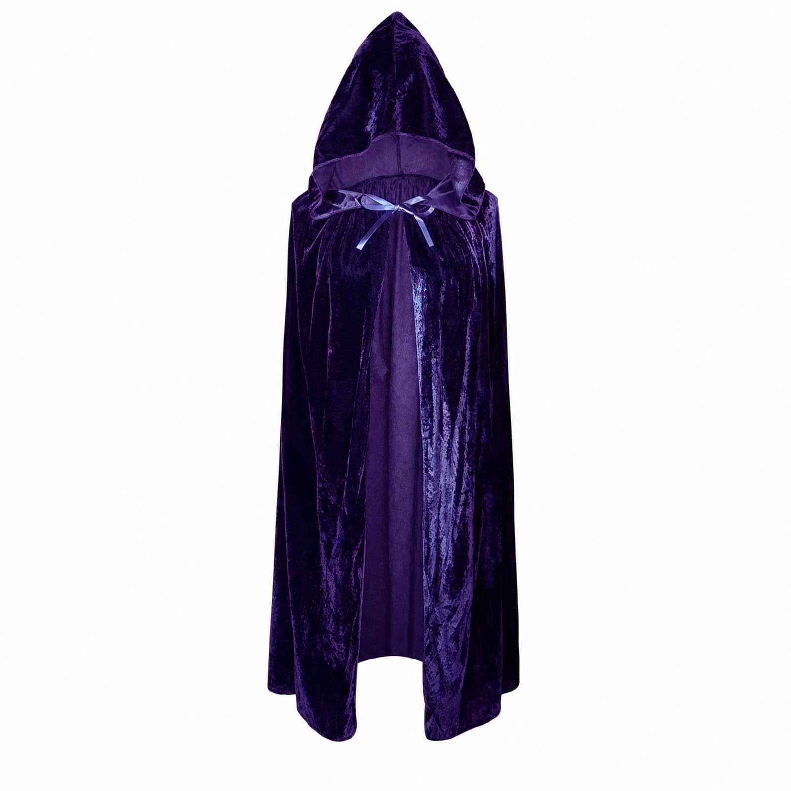 Purple Cape for Adults, Velvet Cloak, 150 cm Length