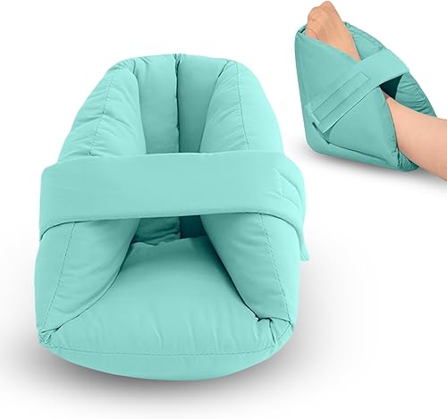 NYOrtho Protector de presión de talón - 2 botas ultra suaves - 2 almohadas de pie de doble capa - Protectores de talón - Cama protectora de talón -