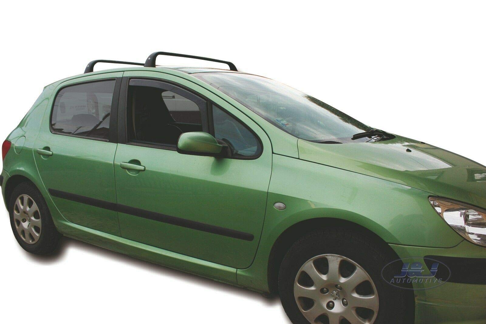J&J Automotive | Deflettori D'Aria Antiturbo Per Civic 5-Porte Berlina 2006-2012, Set di 2 Pz, Nero, Antivento, Antipioggia, Fume' Oscurati
