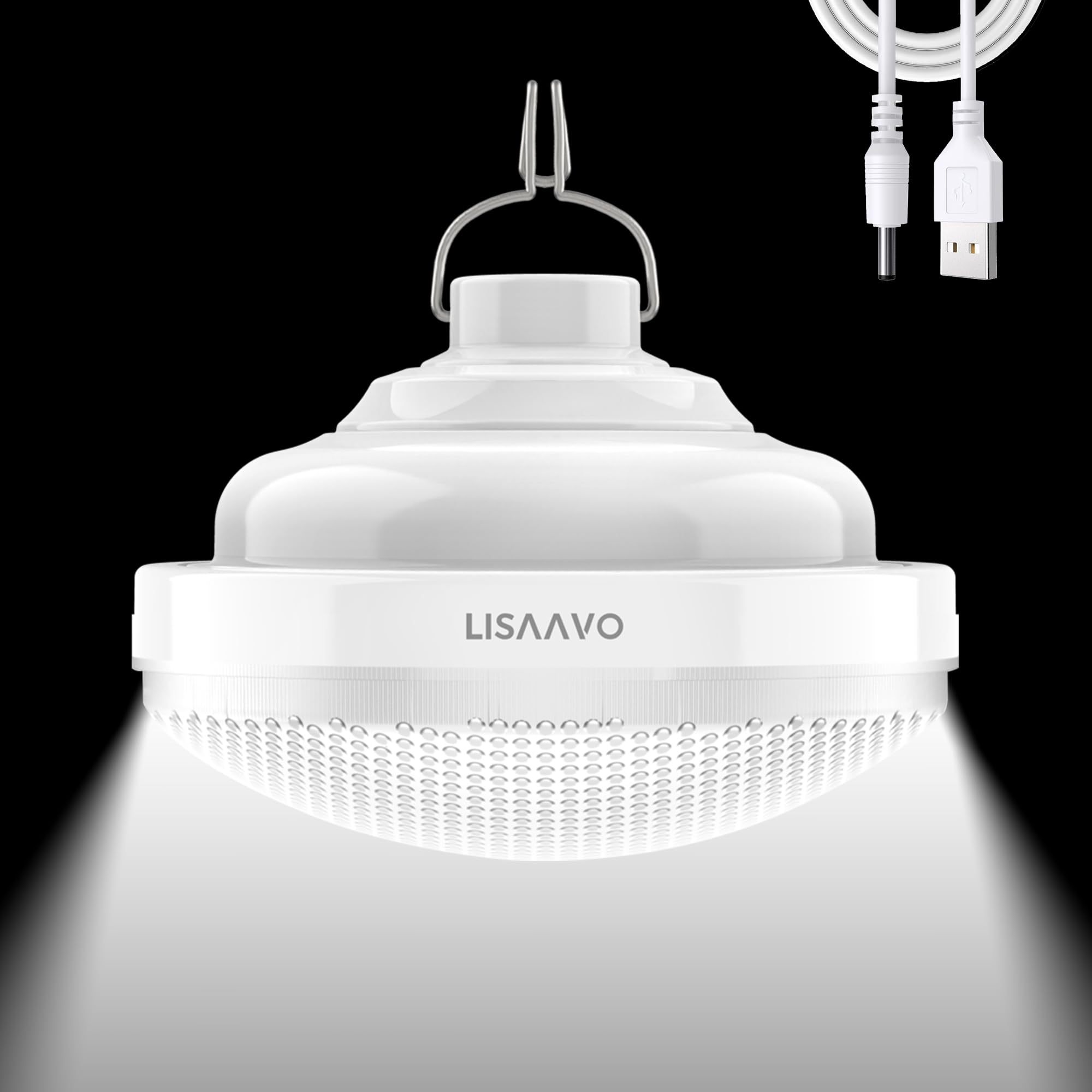 Lot de 4 lampes de camping portables extra lumineuses USB rechargeables 4800 mAh pour la maison