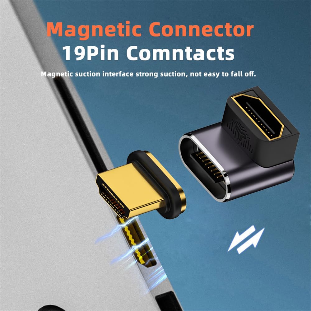 Connecteur HDMI Magnétique 8K Type-A 2.1 - Adaptateur Mâle/Femelle Pour PC Et TV