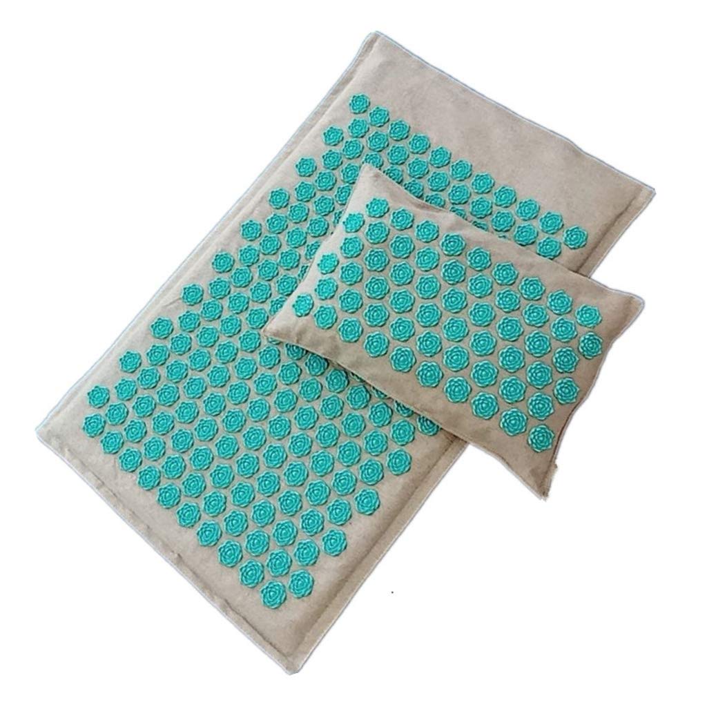 Back Massage Mat with Pillow Set-Pain Acupuncture mat Massage Stress Relief Back Neck Acupuncture Can be Use by Both Men and Women