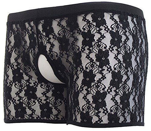 Mens Sexy Tight Fit Floral Lace Open Erotic Fetish Pole Dance Sissy Thong Underwear