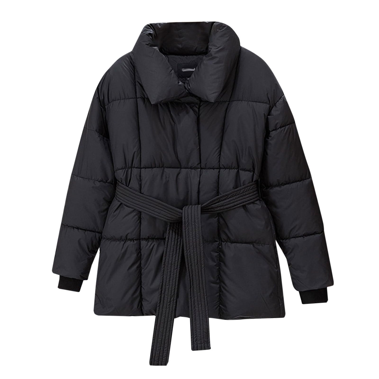 Chaqueta Mujer Abrigo Entretiempo Invierno Cazadora Plumiferos，Chaqueta de invierno para mujer moderna 2026 abrigo acolchado holgado con cremallera cordón ajustable mangas largas y múltiples bolsillo