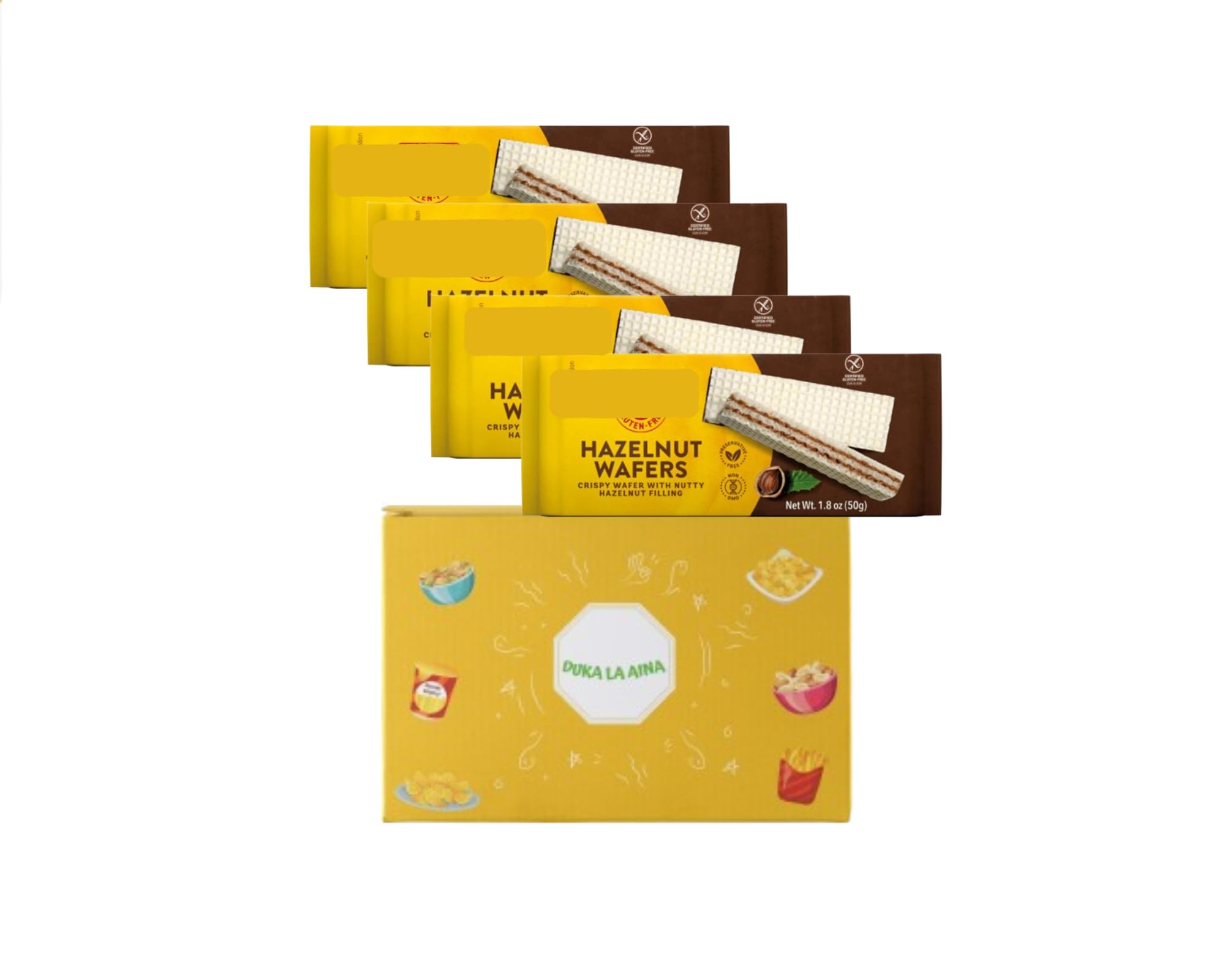 4 Pack - Scchar Gluten-Free Hazelnut Small Wafers Cookies, 1.8oz Wheat free, Preservative free, Non GMO