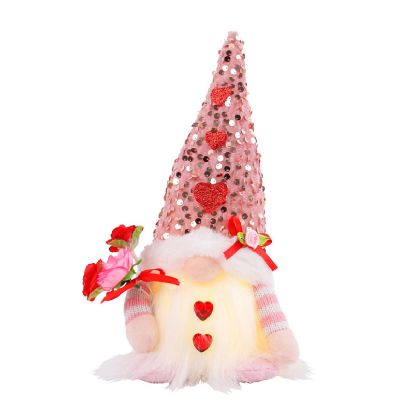 Nucelit Valentine ' s Day Glowing Gnomes Doll Gift Excellent Craftsmanship, Great for Gifting Beautiful Holiday Party Supply Cloth/filling Cotton