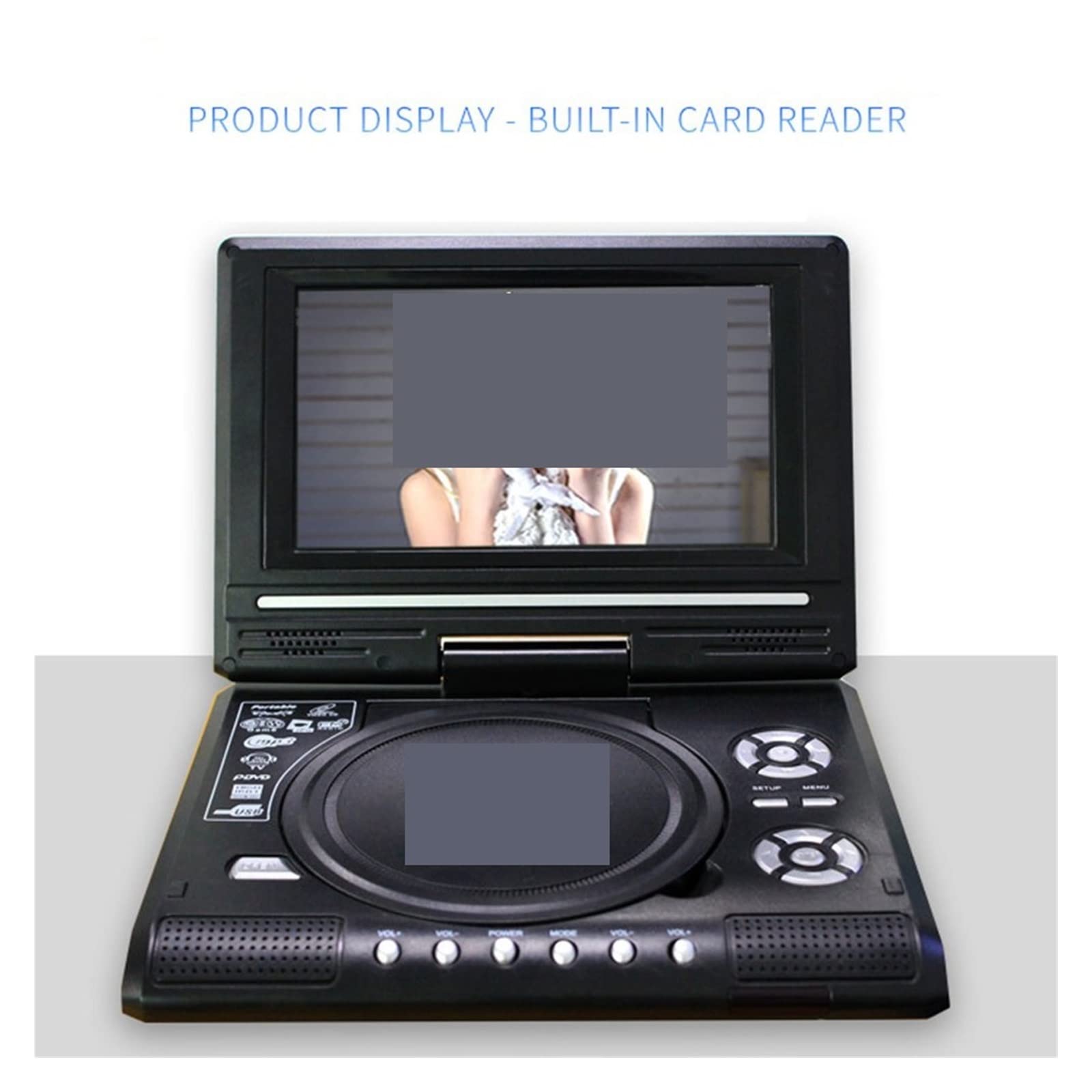Lettore DVD multimediale automobilistico schermo da 7,8 pollici Portatile ad alta definizione Vcd Mp3 Dvd Usb con TV/FM USB per auto e bambini