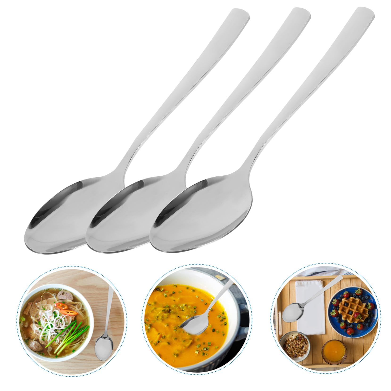 GALPADA 12 Pezzi Cucchiai da Tavola in Acciaio Inox Cucchiai per Mangiare e Pranzi Formali per Antipasti e Dessert Facili da Pulire