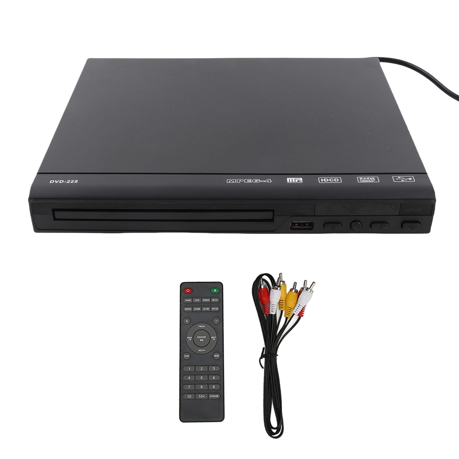 Mini Lettore DVD, Lettore DVD USB Piccolo Lettore DVD con Telecomando e Cavo, PAL NTSC USB 2.0 Integrato, Lettore DVD HD per Smart TV (Spina UE)