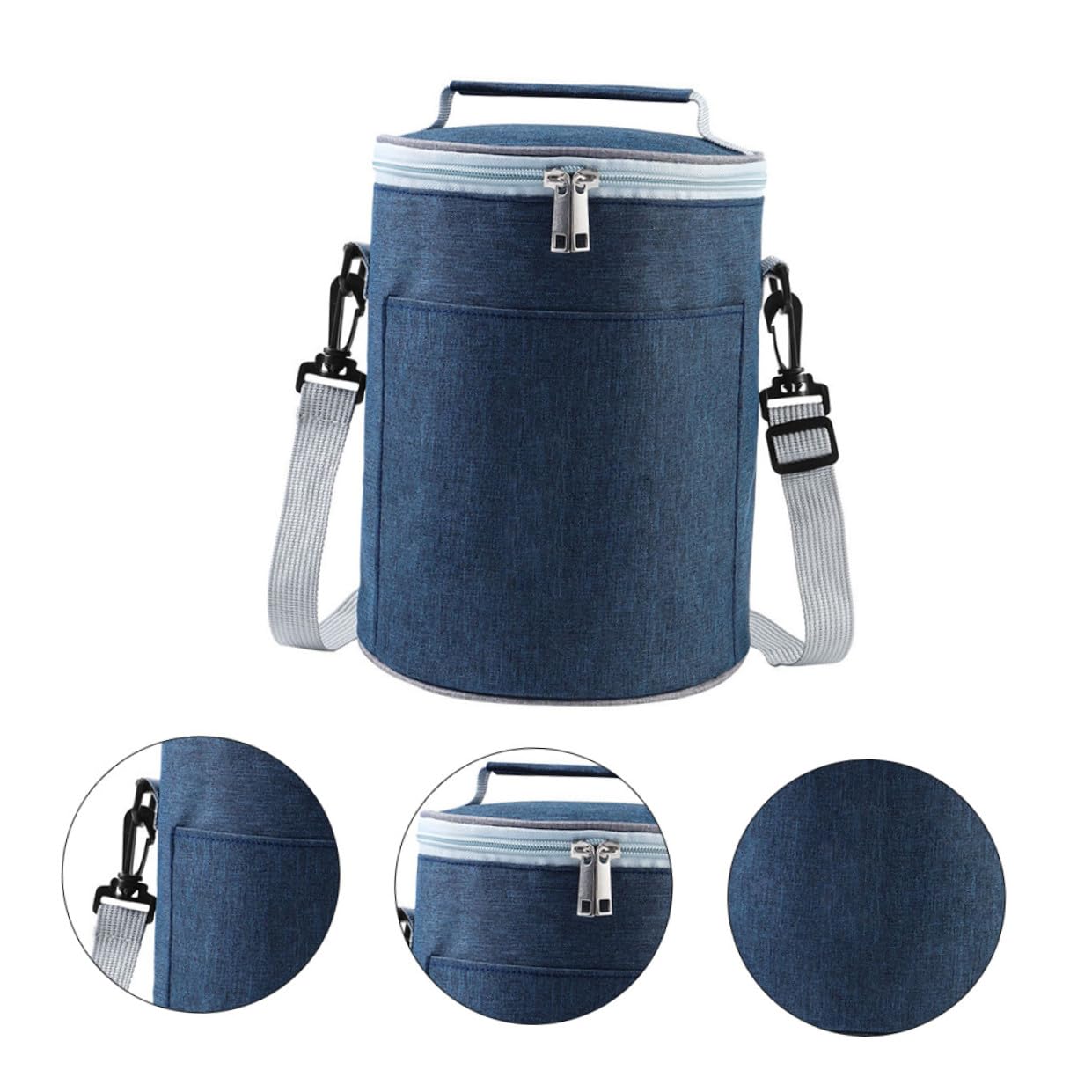 Isolierte Lunchbox Tasche Mittelgroß aus Aluminiumfolie mit Griff und Schultergurt Wärmespeichernder Lebensmittelbeutel für Outdoor Camping und Arbeit