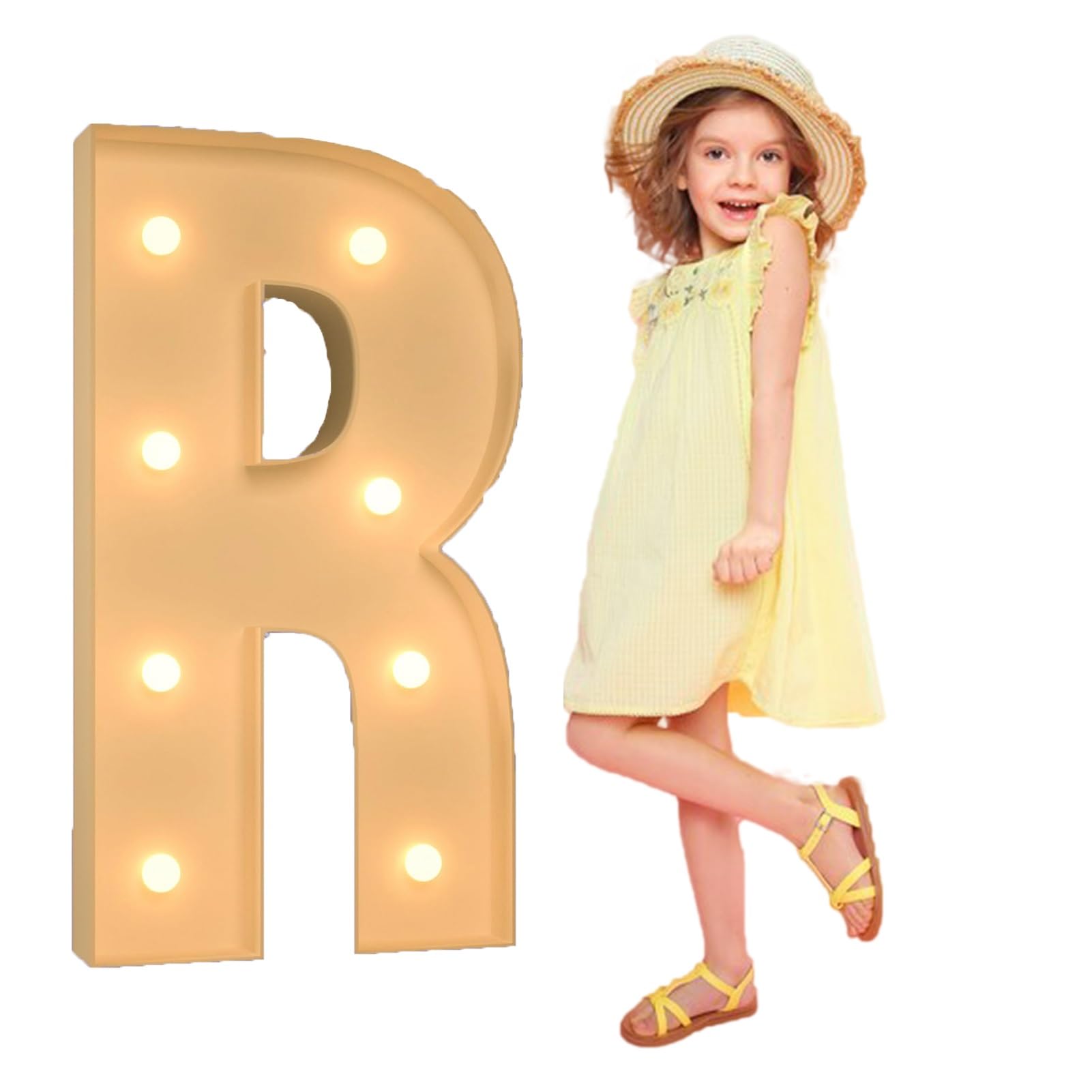 Letras de empalme de 3 pies, letras gigantes ligeras DIY for baby shower, fiesta de cumpleaños, decoraciones de fondo for fiesta de cumpleaños, familia, Navidad, día de San Valentín(Color:Letters R,Si