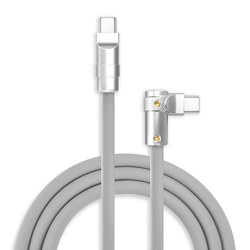 Vista 27 de chubbycable FlexElbow - Cable de carga rápida de 90 grados y 240 W, cable USB C en ángulo recto, cable de carga de silicona compatible con iPhone