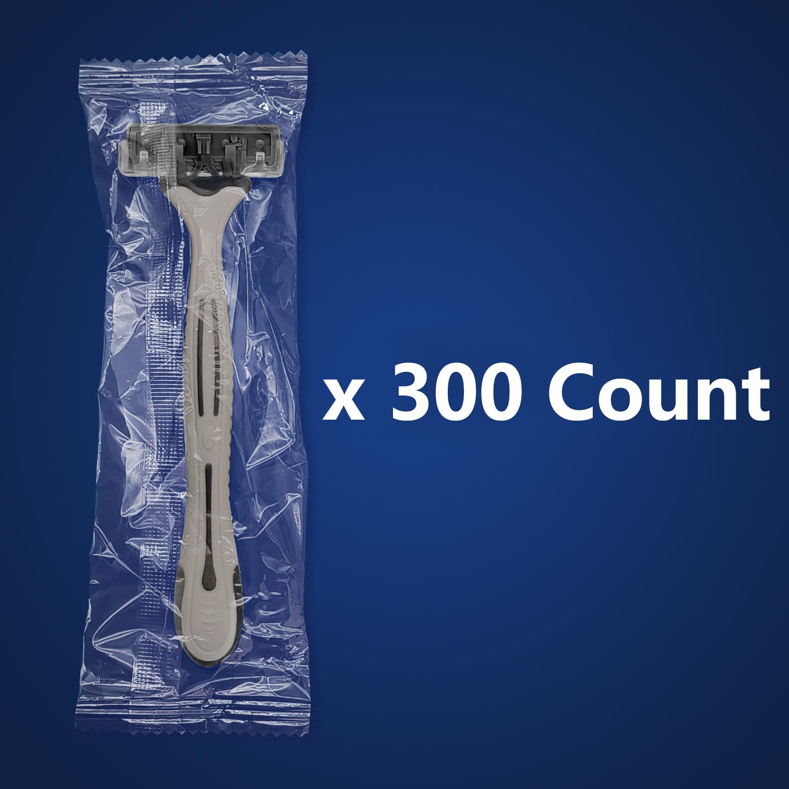 (300 Pack) Kheoxusa 3 Blade Disposable Razor,Three Blade Disposable Razor,Triple Blade Disposable Razor,Disposable Razor Individually Wrapped,Disposable Razor for Airbnb,Travel,Hotel,Tattoo-Grey Black