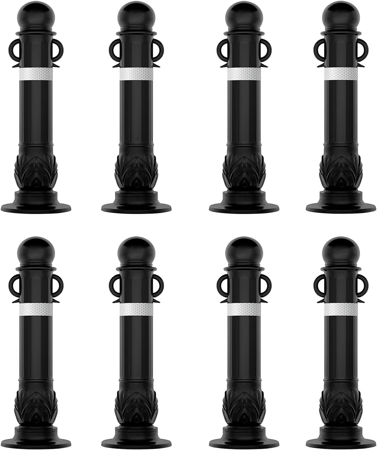 WOTZOV Traffic Delineator Post Channelizer Cone Reflective Traffic Delineator Post, Safety Barrier With Hanging Ears, Parking Posts Construction Cones, Parking Lot Safety Barriers Fo,8 pieces