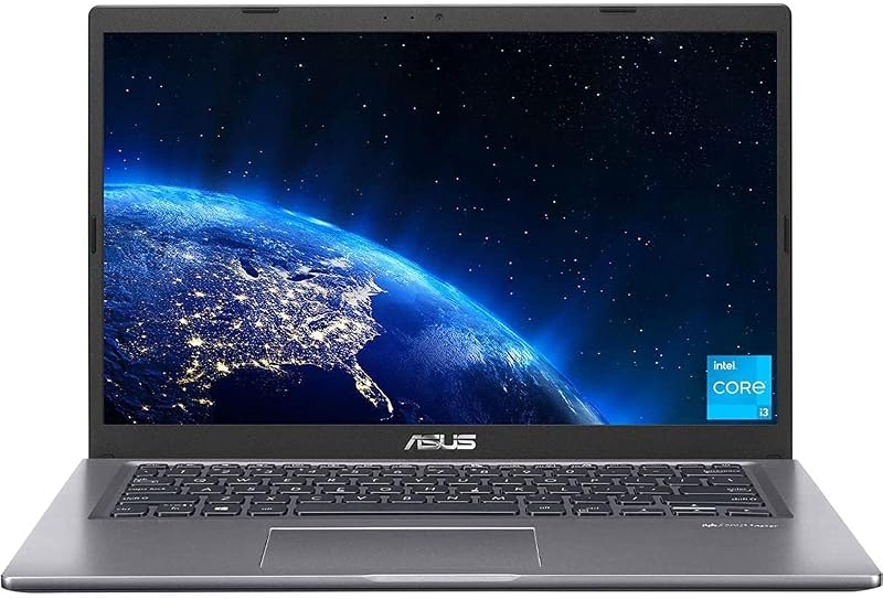 Computadora portátil ASUS VivoBook 14 Slim, pantalla IPS FHD de 14", procesador Intel Core i3-1115G4, 4GB DDR4, 128GB PCIe SSD, lector de huellas dactilares, Windows 11 Home en modo S, gris pizarra, F415EA-AS31
