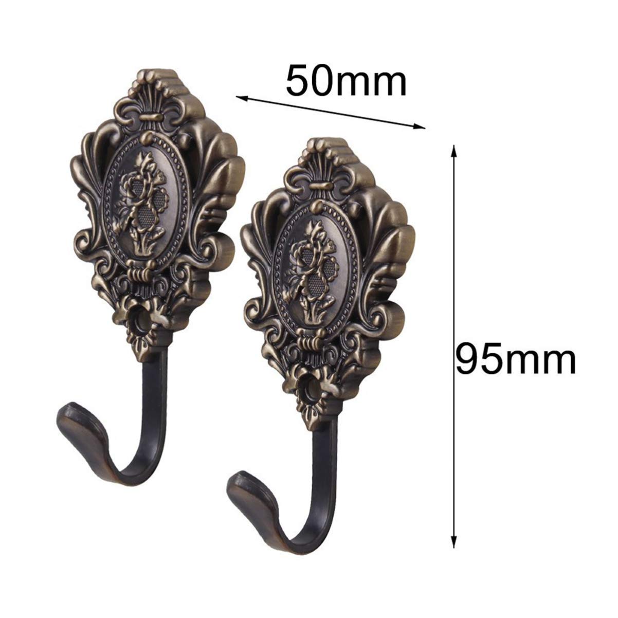 Pfauen-Kleiderhaken Aus Zinklegierung – 2 Haken, 13 Cm Hoch, Vintage-Look In Gold/Silber/Kupfer/Bronze