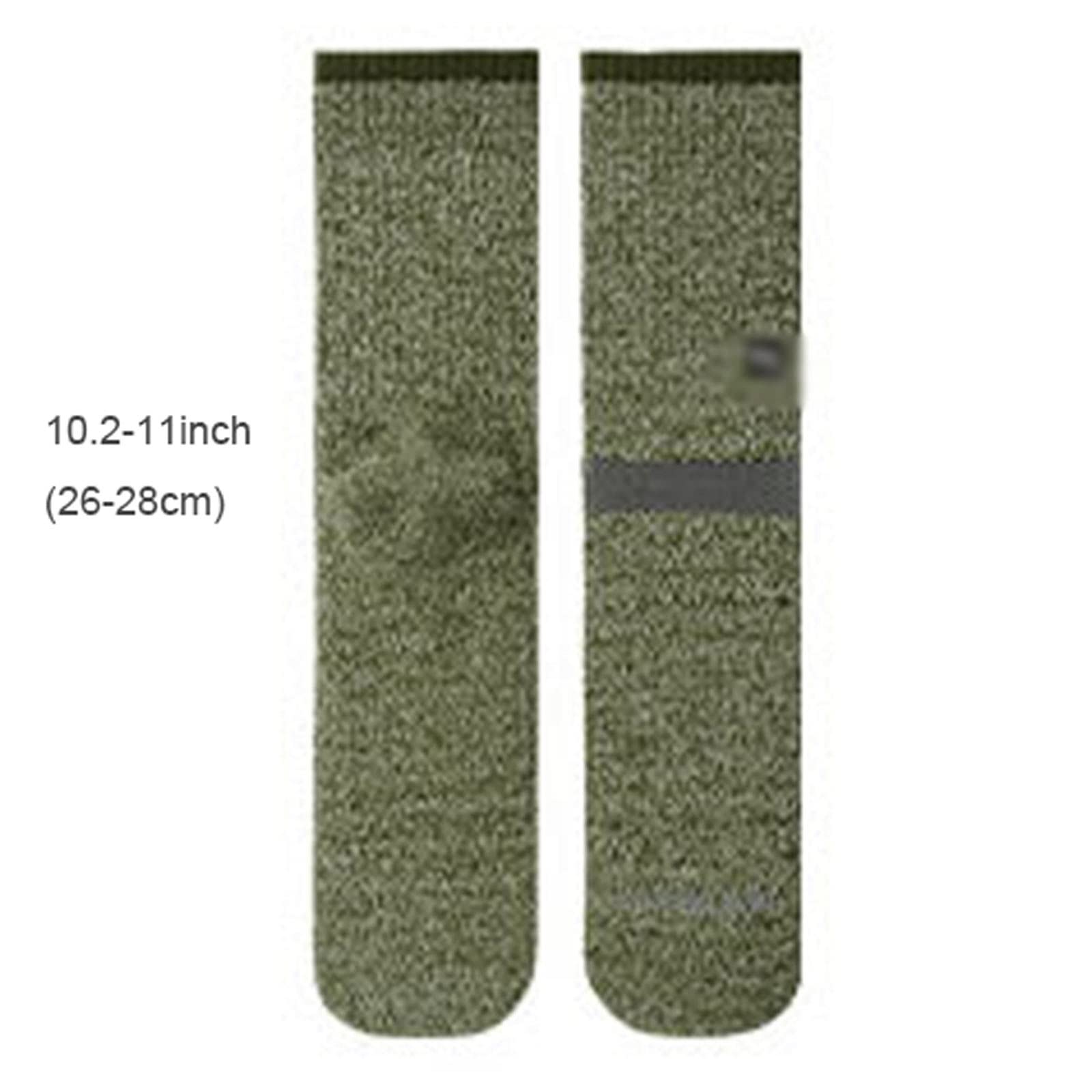 calcetines de hombre Calcetines atléticos de lana al aire libre de gran tamaño absorción de humedad secado rápido calcetín calcetines transpirables verde 2 pares (10.2-11 pulgadas) medias de hombre(A)