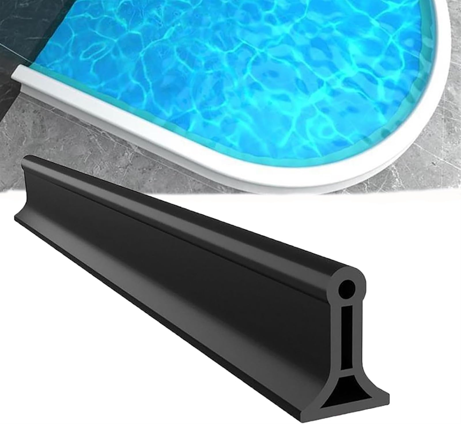 NBSGTXO Shower Tray Sealing Water Dam for Shower Silicone Multicolor Multiple Sizes(Black,1m/39.3in)