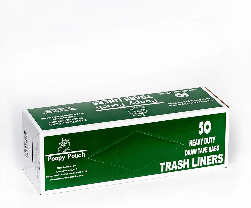 Heavy Duty Draw Tape Trash Receptacle Liners, 13 Gallon, 50 Bags
