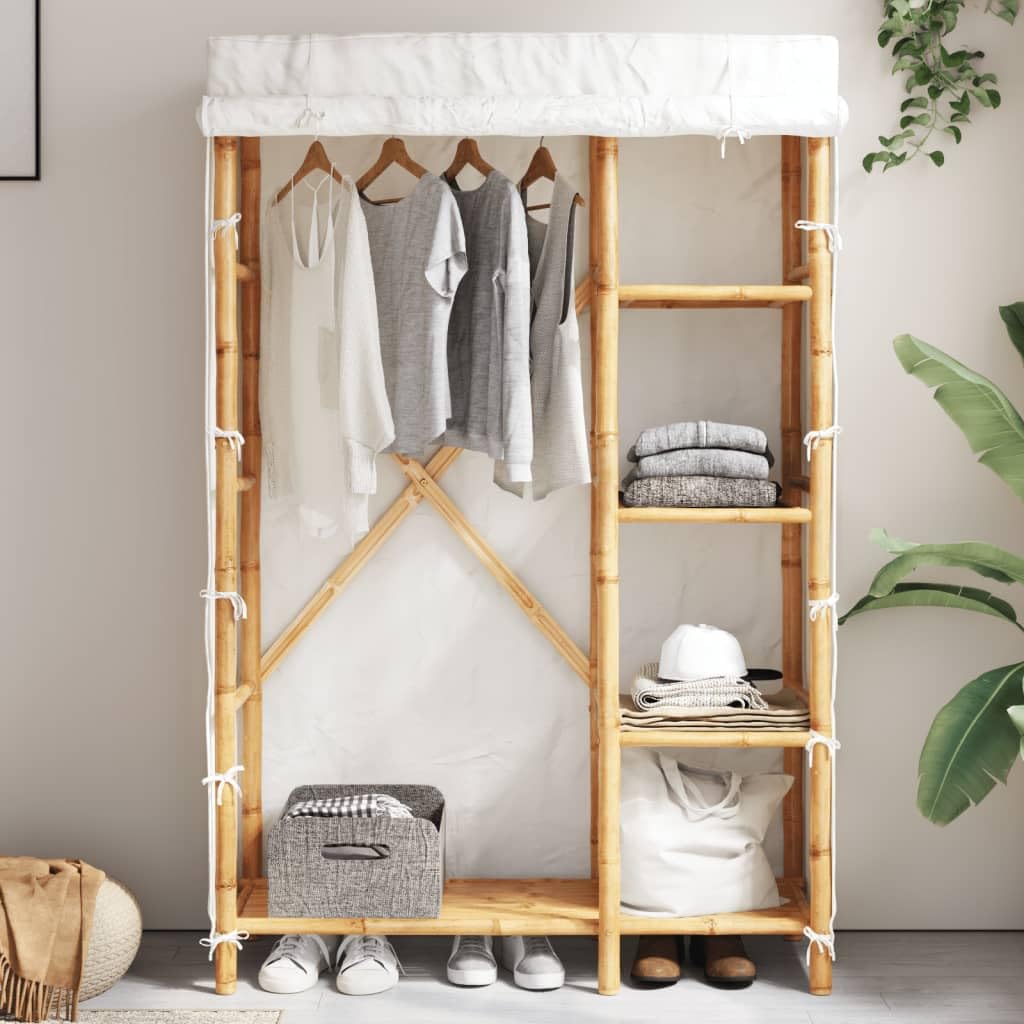 vidaXL Armadio 110x45x170 cm in bambù, Armadio in bambù, armadietto portaoggetti, credenza, Mobile portaoggetti, Guardaroba