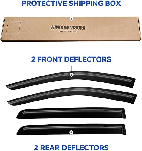 Miniatura 40 de Visores protectores de lluvia para ventana, deflectores de viento de canal exterior