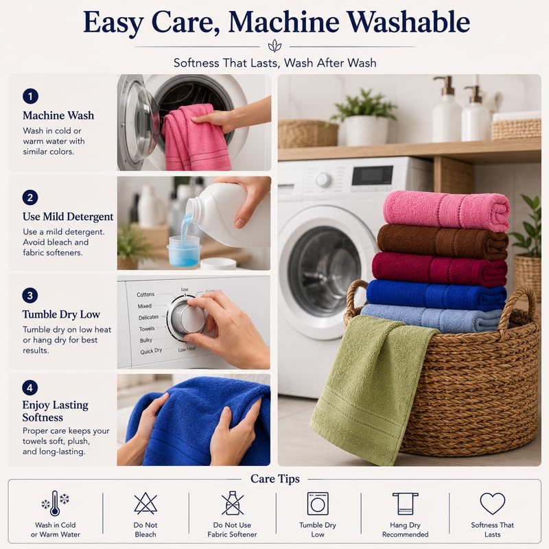 Image of TowelWala Premium Hand Towel Soft Absorbent Quick Dry (Brown /Maroon) | Premium 550 GSM cotton with woven border-quick drying and perfect for bathroom, kitchen, gym, and travel.