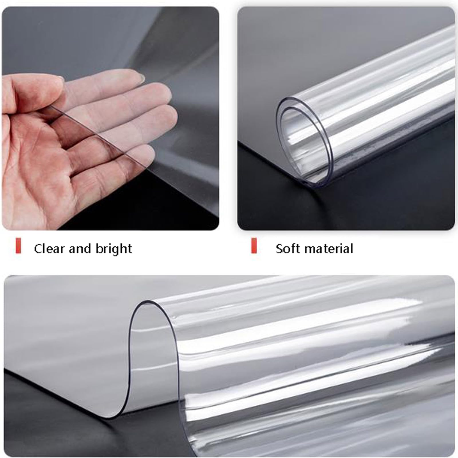 Tapis de chaise transparent pour protection du sol, antidérapant, résistant aux rayures, haute résistance aux chocs, glisse en douceur pour chaises de bureau, tapis protecteur durable transparent