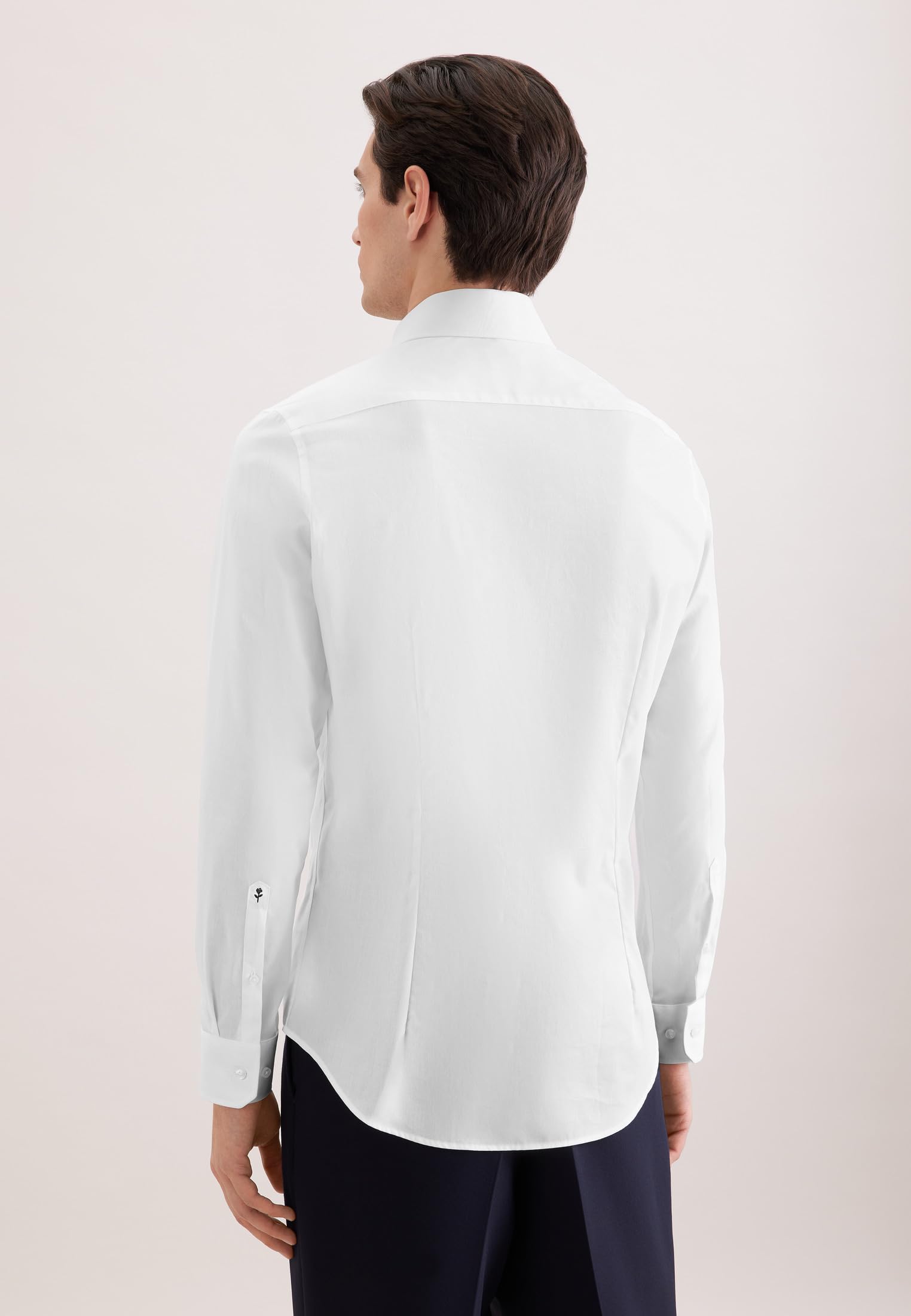 Seidensticker Męska koszula slim fit z długim rękawem popelina, biały, 40
