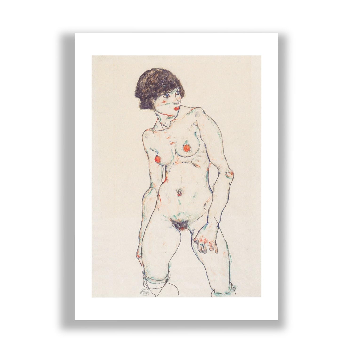 Affiche Egon Schiele Nu debout penché à droite grand format Spiffing Prints - 7