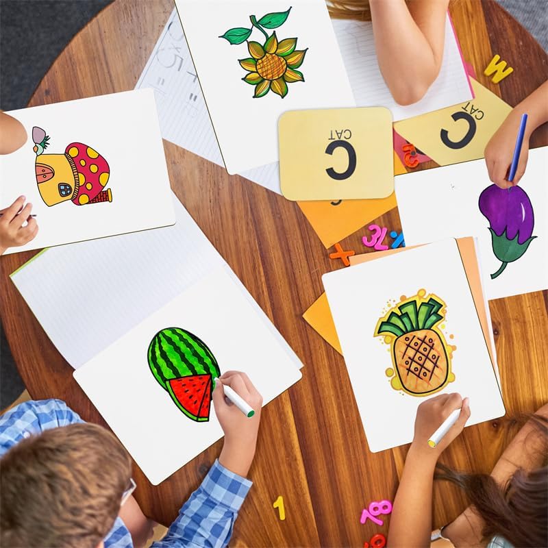 Miniatura 4 de Pizarra de borrado en seco para el aula, 9 x 12 pulgadas, de doble cara, pizarra de borrado en seco para estudiantes para la escuela y el