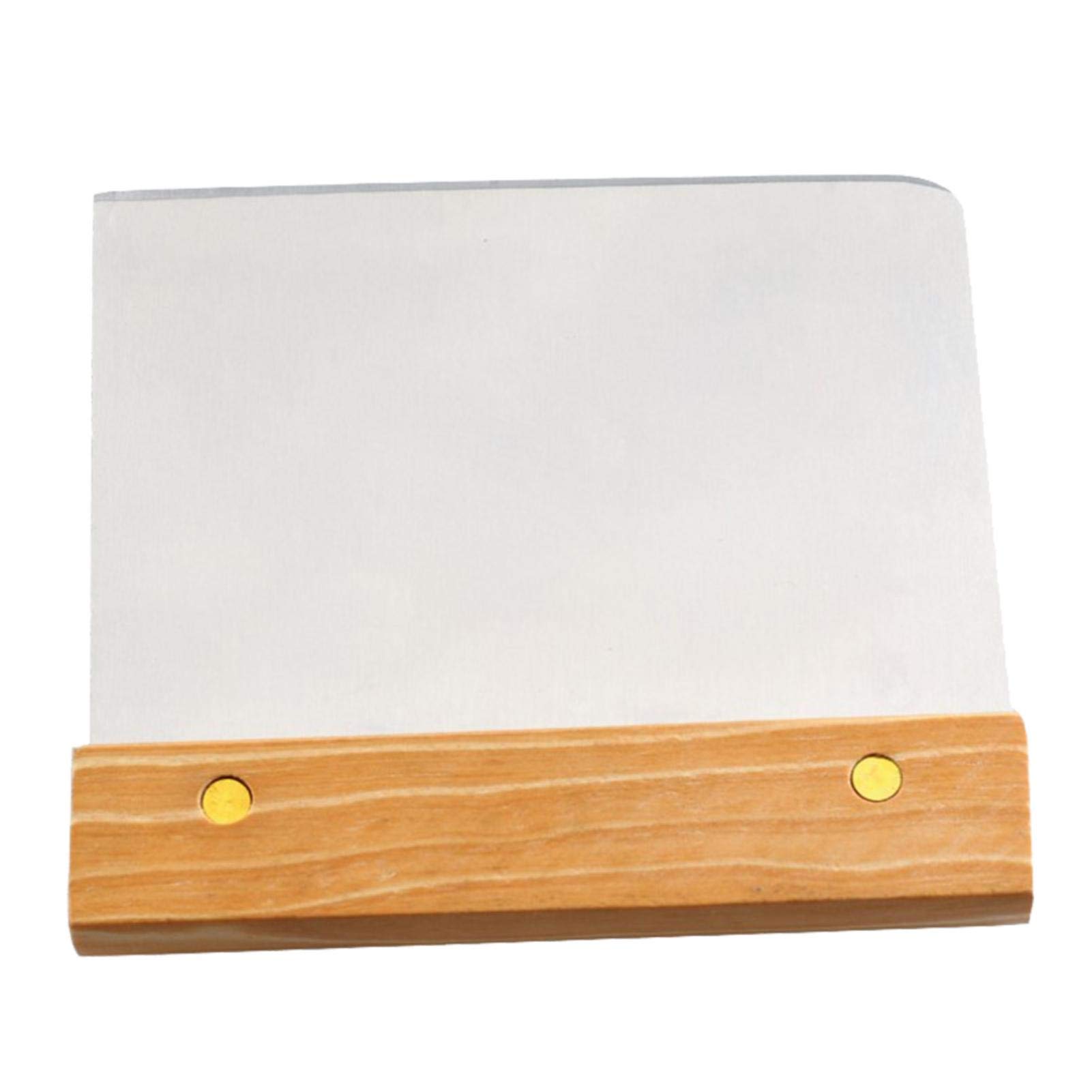 Spatola arrotondata in acciaio inox, con manico in legno