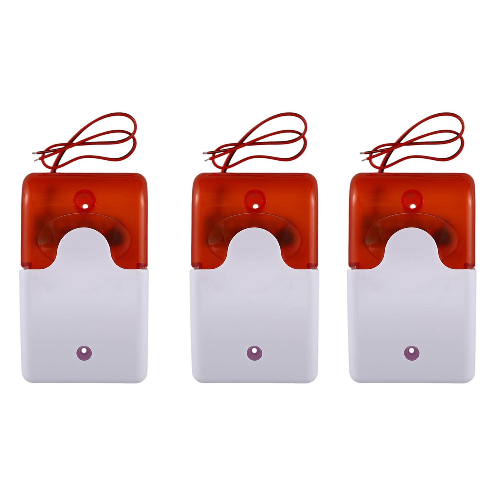 Ctrlzs Light/Orange 3X Mini Wired Strobe Warning Siren Dc 12V Sound Alarm Flashing Sound Siren Horn 115Db