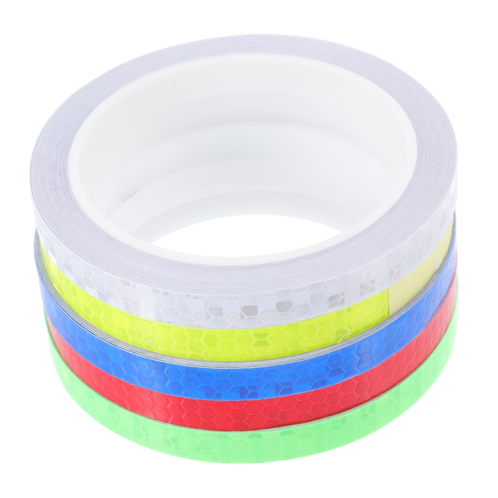 Reflektierende Fahrradaufkleber Dekoration Rückseite Fahrradreflektoren Radfahren Selbstklebende Reflektierende Aufkleber Dekoratives Reflektierendes Band PVC 5rollen