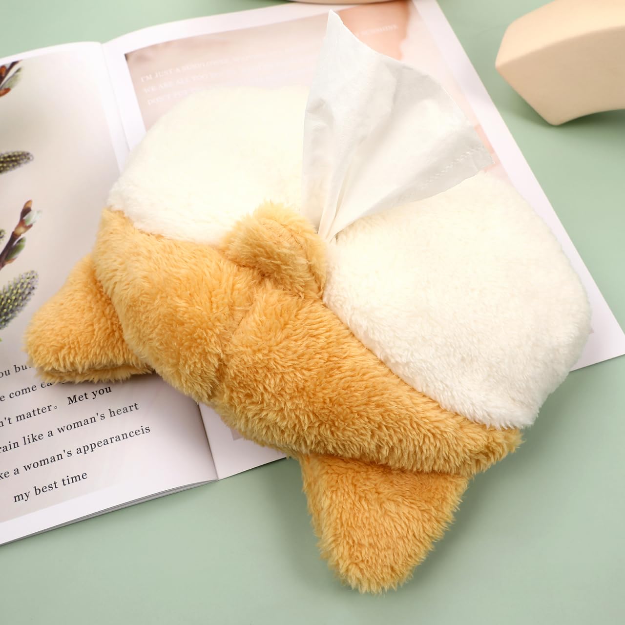 Essentra Home Decorative Matte White Christmas Tissue Box Cover – Square Polyresin Holder With Festive Trees And Reindeer – Holiday Bathroom, Kitchen, Office & Home Decor - View #9