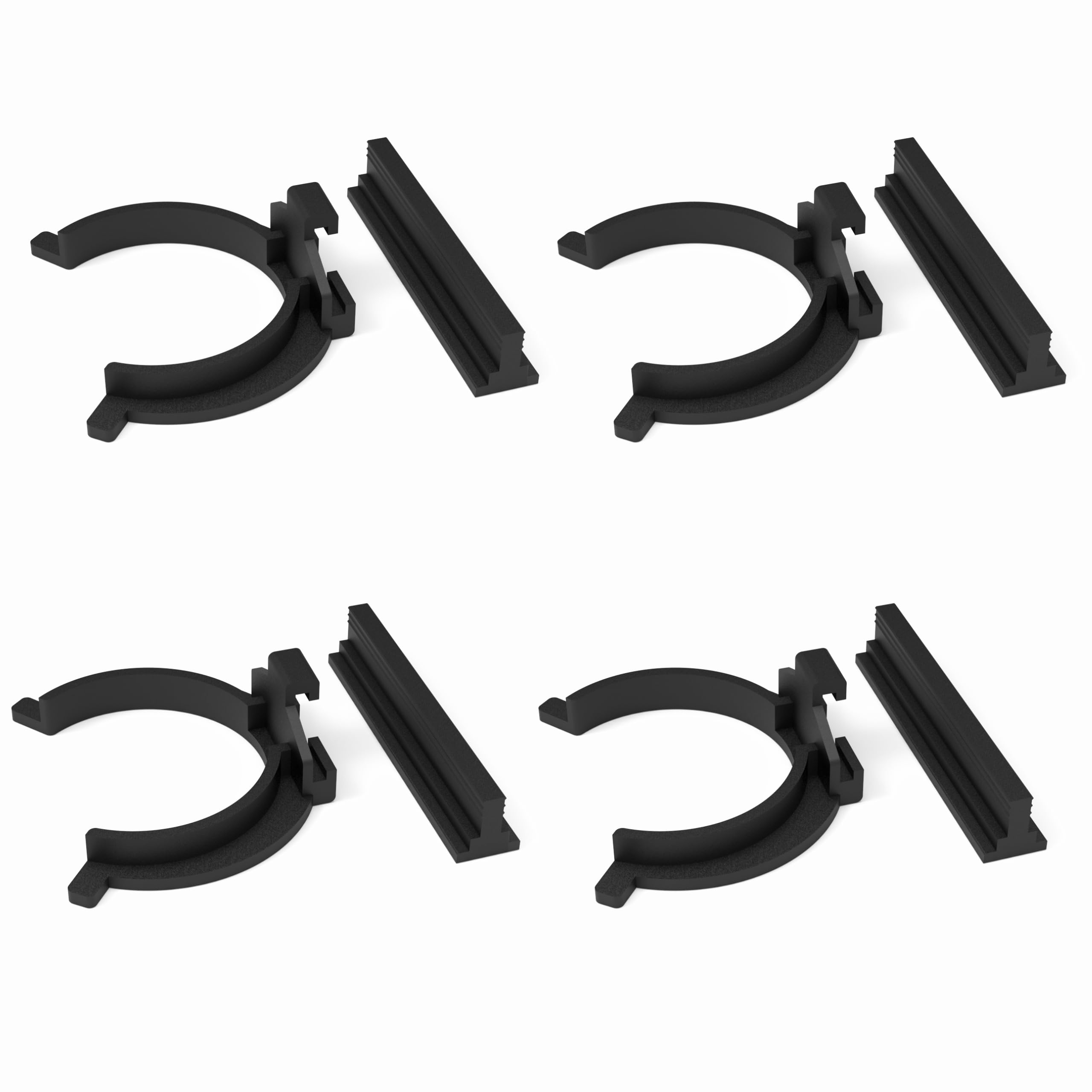 Sintrix Fab Skirting Board Bracket Compatible with IKEA Faktum Rationell - Set of 4 Clip + Rail for Skirting Boards Black - Kitchen Pedestal Foot Holder Replacement Fixing Base