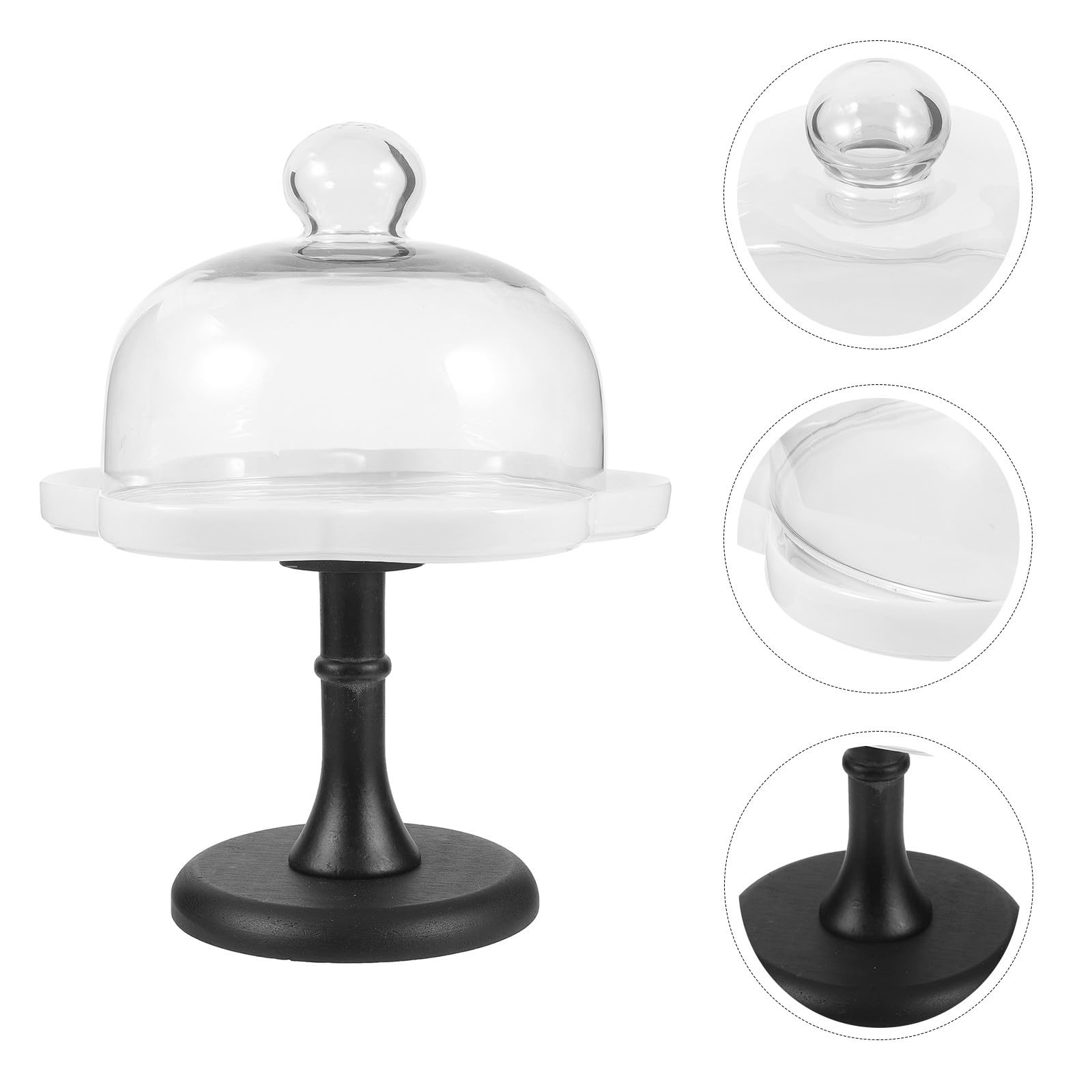 BESTYASH Soporte para Pasteles con Cúpula y Base Elevada de Cerámica