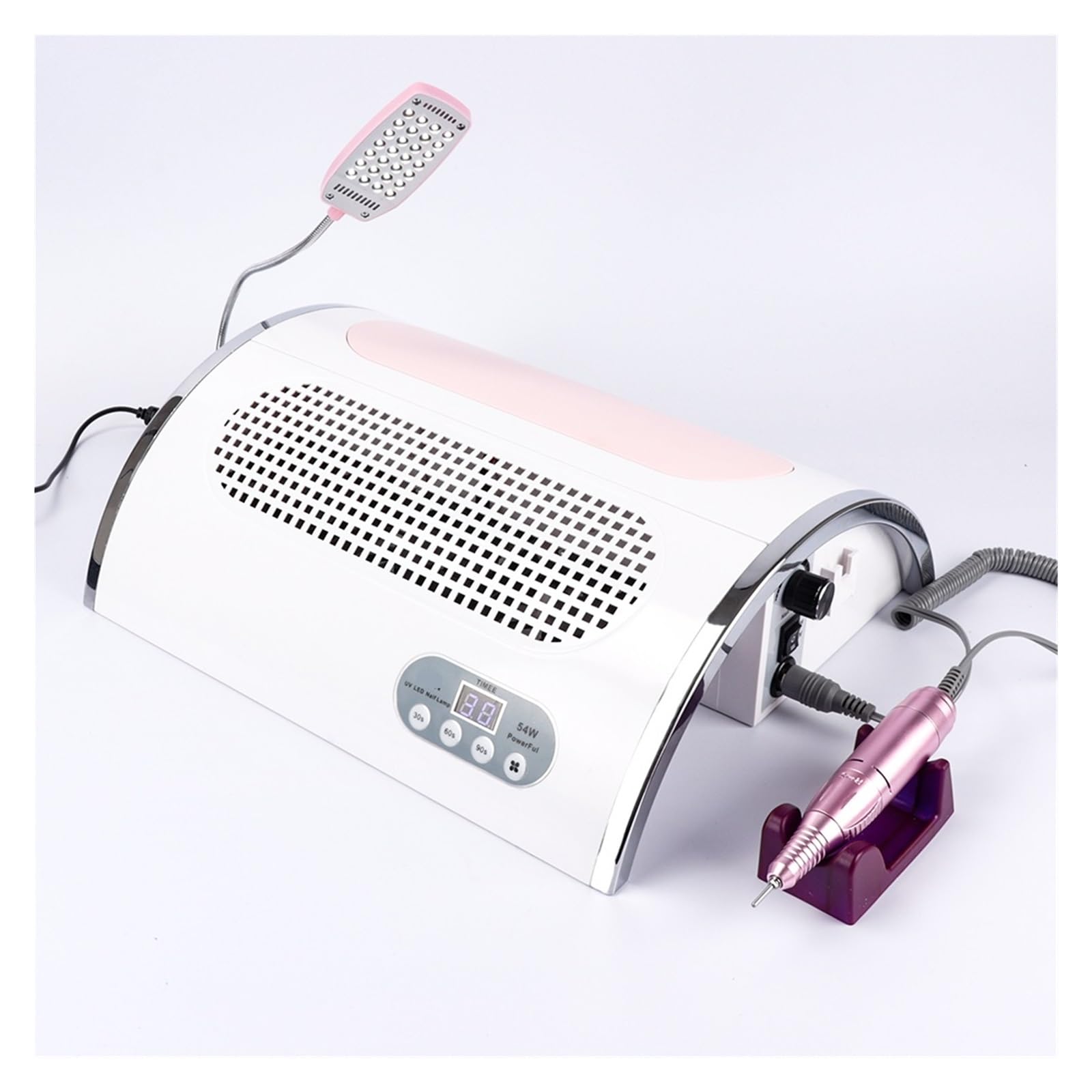 Aspirateur Ongles, Lampe UV LED 54W, sèche-ongles, collecteur d'aspiration de poussière, aspirateur 25000 tr/min, perceuse à ongles, polissa, Machine manucure et pédicure