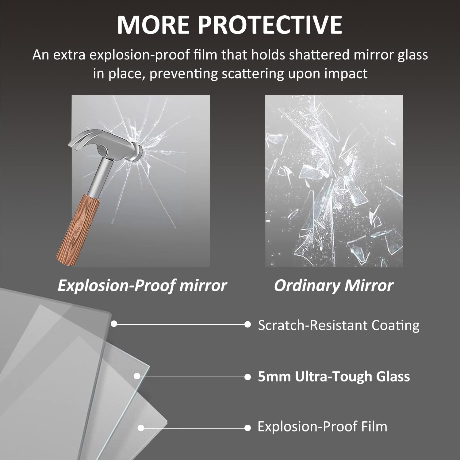 LED Bathroom Mirror 30"x30", 3-Colors Backlit, Stepless Dimmable, Anti-Fog, Memory, Wall Mounted Vanity Mirror with Lights, Eco Copper-Free, Perfect for Bathroom & Bedroom