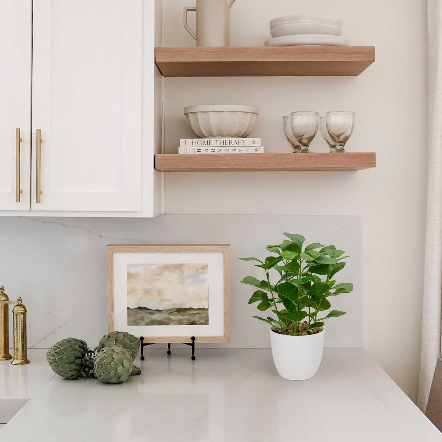 Briful Fake Plants Artificial Greenery Potted Faux Lifelike Plant for Farmhouse Home Garden Party Decoration - Image 5