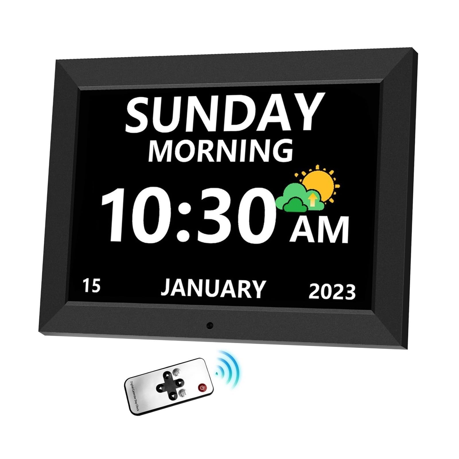Horloge pour personnes âgées MRCHYDZ de 25,4 cm avec date et jour en grand format
