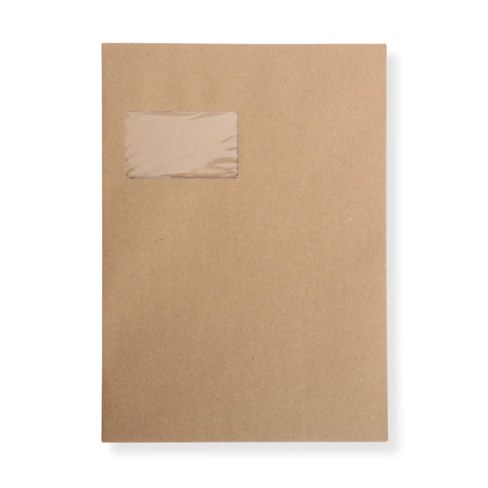 500 St. Versandtaschen extra stark 120 gr. DIN A4 C4 braun mit Fenster Kuvert Haftklebend Briefumschläge HK