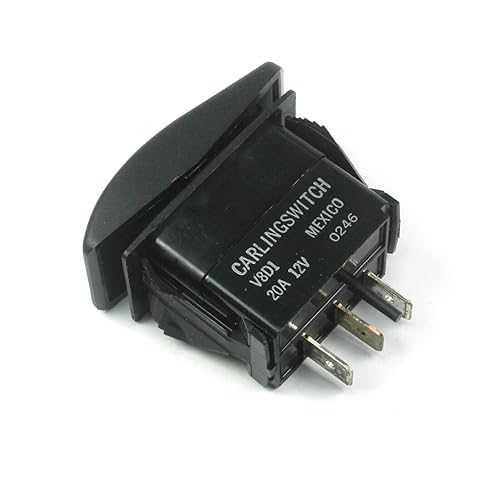 Miniatura 2 de Interruptor basculante de inclinación MOMENTARY RH SPDT 20A 12VDC (ON) Off (ON), V8D1 AA; Compatible con Carling