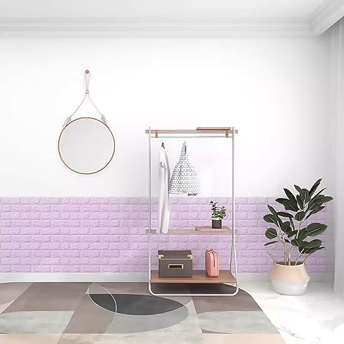 Miniatura 3 de HAILM Paneles de pared 3D de espuma autoadhesivos con respaldo, papel tapiz texturizado con efecto de ladrillo extraíble, impermeable, grosor de