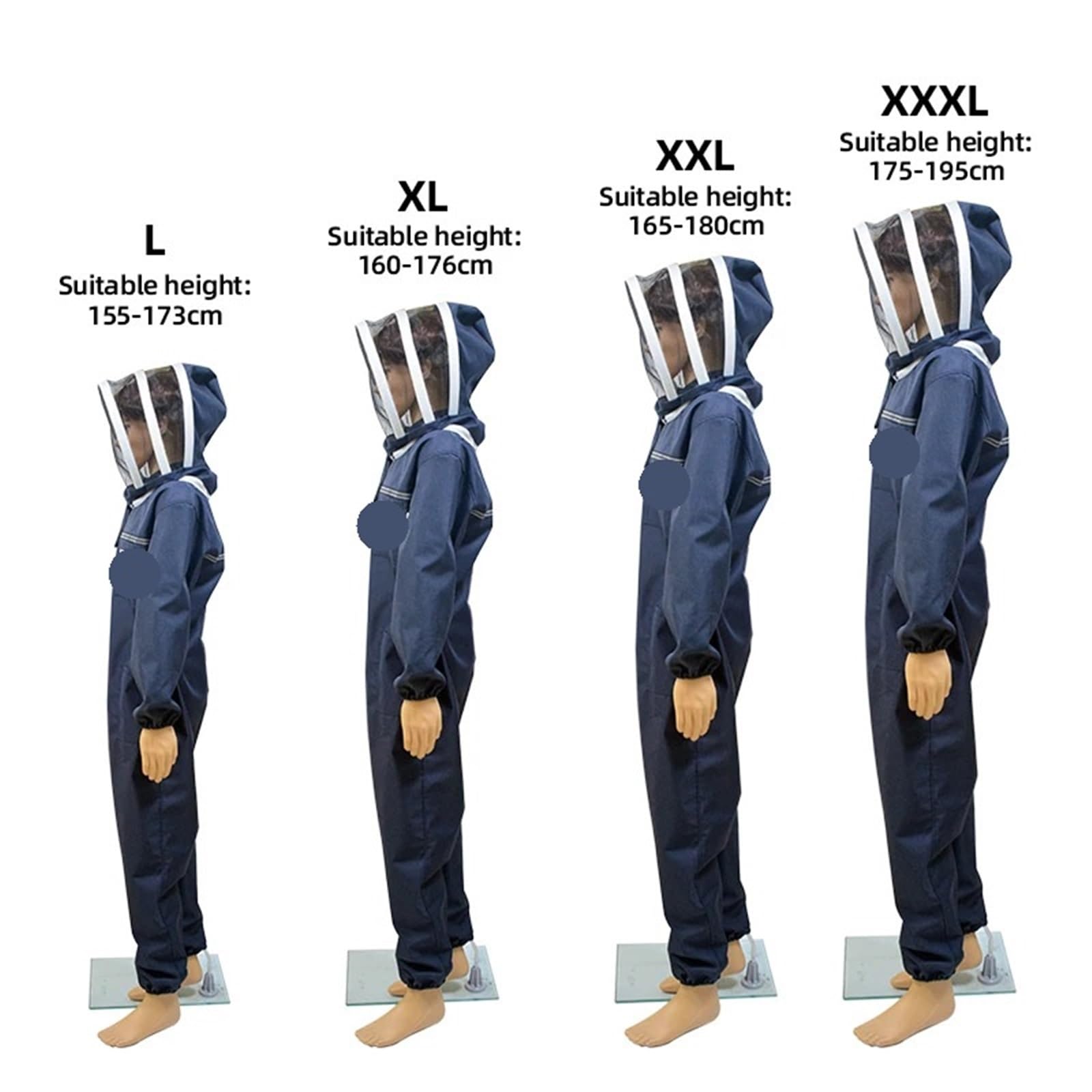 Traje de apicultor Profesional Chaqueta de apicultura con ventilación corporal completa y capucha velo protección. Ropa apicultor(XXL)